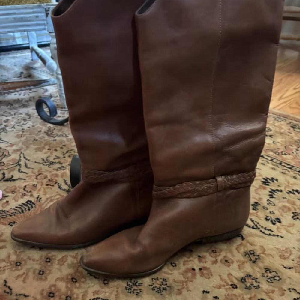 Genuine leather tall boots